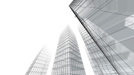 modern office buildings 3d rendering