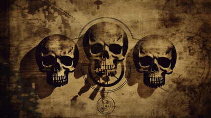 a skull in vintage look. pirate concept. Generative AI