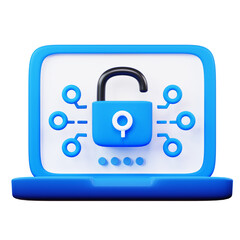 Cyber security icon blue theme