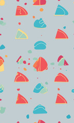 Seamless colorful cake pattern created with generative AI
