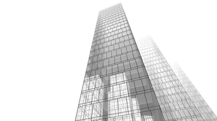 Fototapeta premium modern office buildings 3d rendering
