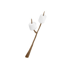 Mashmellow ,stick, Isolated