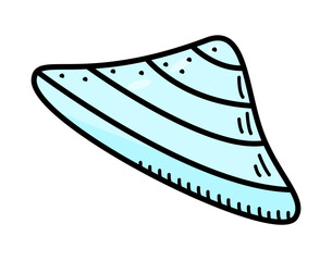 Seashell, single isolate on a white background. Vector illustration of a shell doodle sketch.