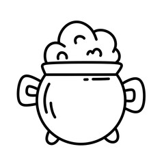 Halloween potion pot line icon.