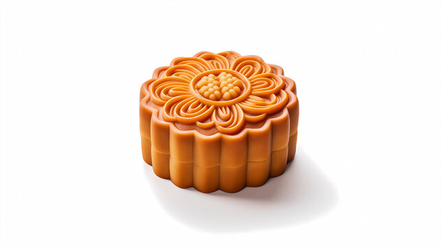 Chinese festival food moon cake on white background