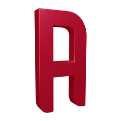 Alphabet letter a in 3d rendering for education, text concept