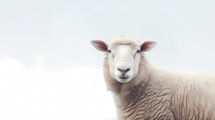 Naklejka premium Sheep on a white background 