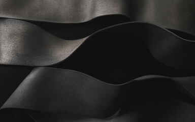Wavy forms , dark abstract composition - 617438076