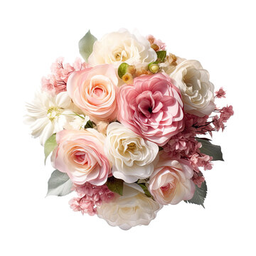 Cute wedding bouquet. Illustration AI Generative.