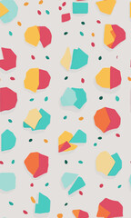 seamless pattern with colorful hearts, colorful shapes created with generative AI