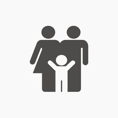Parent and child icon vector. Family, member, insurance, mother, son, father, generation, daughter, person icon. People, kid symbol 