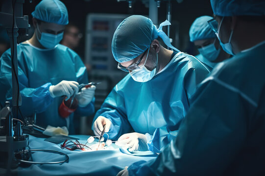Precision in Action The Dynamic Team of Surgeons in the Operating Theater. created with Generative AI