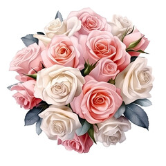 Naklejka premium Cute wedding bouquet. Illustration AI Generative.