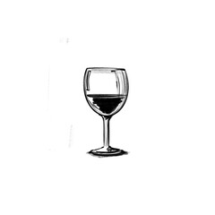 Hand drawn wine glass (black pencil)