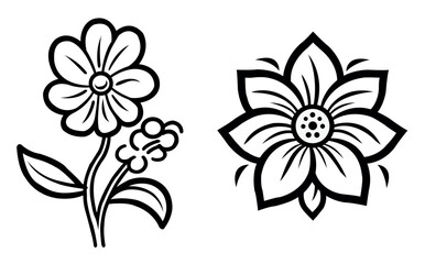 Obraz premium black and white flower vector