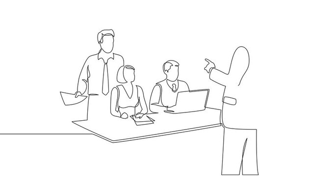Animation of an image drawn with a continuous line. Business brief, presentation or training.