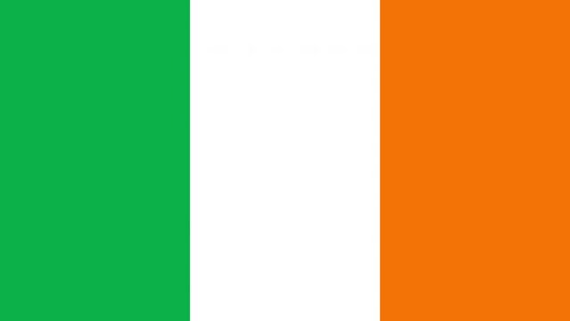 Animated plane flying over the the flag of Ireland.