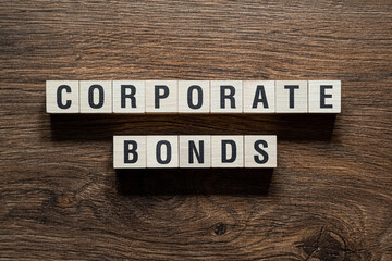 Corporate bonds - word concept on building blocks, text