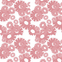 Seamless floral red vector pattern