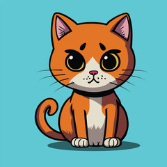Obraz premium Vector illustration of cute cat cartoon
