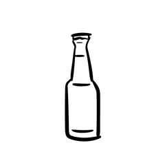 A bottle of beer. Cartoon hand-drawn doodle for logo and design