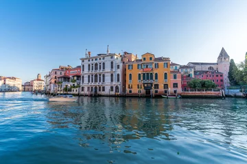 Fotobehang Gondels Grand Canal side view in Venice