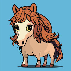 cute little horse very long hair with bangs