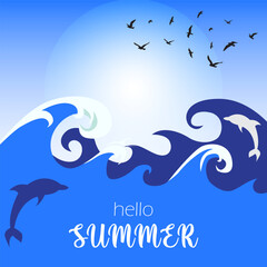 welcome summer time vector background. suitable for card , banner, or poster