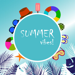 welcome summer time vector background. suitable for card , banner, or poster