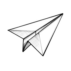Hand drawn paper airplanes (black pencil)