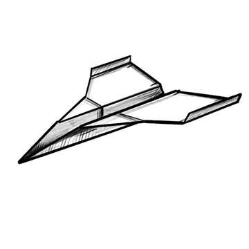 Hand drawn paper airplanes (black pencil)