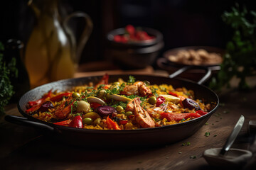 
Gorgeous photo of Paella, Grilled vegetables, or a mix