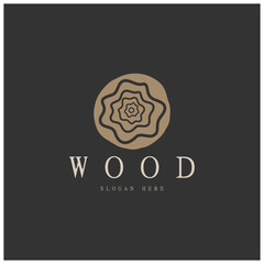 wood logo template icon illustration design vector, used for wood factories, wood plantations, log processing, wood furniture, wood warehouses with a modern minimalist concept