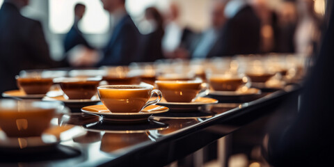 Fototapeta na wymiar Coffee Break During a Conference Meeting Generative Ai