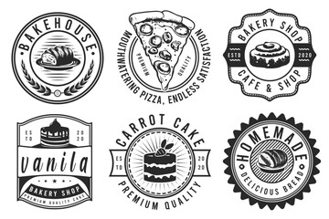 A collection of Bakery logo templates,  Bakery shop emblem set. Sweet bakery badge label and logo
