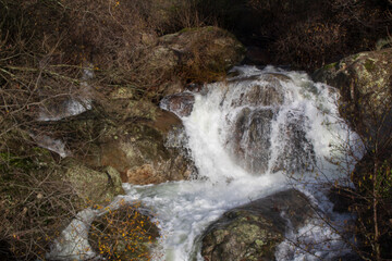 waterfall of a stream in the Sierra de Gredos