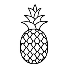 Pineapple line icon isolated on a white background