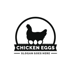 Fototapeta na wymiar Chicken eggs farm logo design vector
