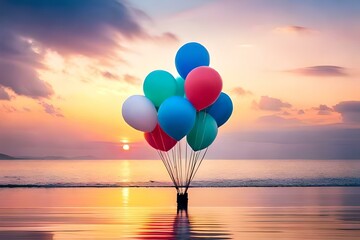 Fototapeta premium balloons on the beach