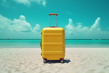 Suitcase luggage baggage for summer travel and vacation photography
