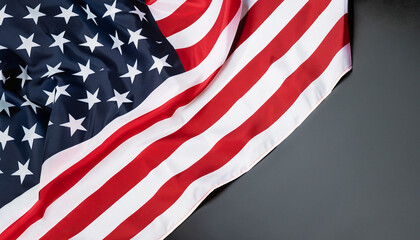 folded USA or american flag on a background