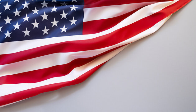 USA or american flag folded on background