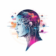Futuristic representation of AI incorporated into a logo design, generative ai.