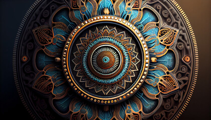 Electronic mandala  Ai generated image