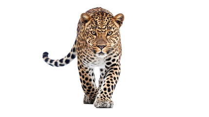 Leopard on transparent background. AI generative