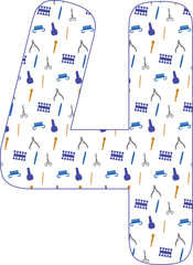 Number 4 background tool manicure.