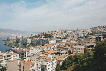 Fototapeta na wymiar Beautiful view of Izmir city from above