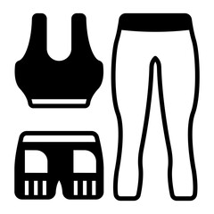 Ladies Gym wear concept, athlete girl outfit vector icon design, Fitness and Wellness symbol, Workout and Weightlifting sign, Personal training equipment stock illustration