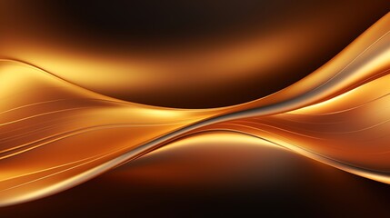 Abstract 3d rendering of golden wave line futuristic background