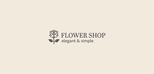 Obraz premium Vector logotype for flower shop, luxury beauty salon, fashion, skincare, cosmetic